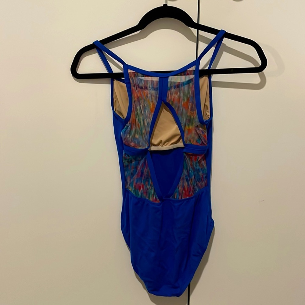 Blue Motionwear Ballet/Dance leotard with rainbow diamond cutout 💎